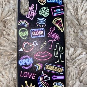 Cute neon graffiti iphone x phone case